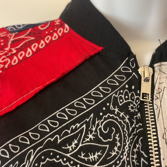 RP 4 LF handmade patchwork vintage bandana cotton bomber jacket small - Picture 4 of 8